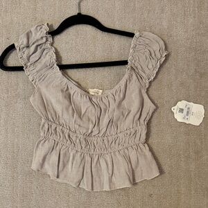 Altar'd State Ruffled Cream Blouse